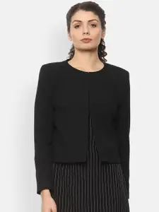 Van Heusen Woman Women Black Solid Open-Front Formal Blazer