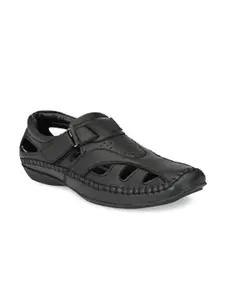 El Paso Men Black Shoe-Style Sandals