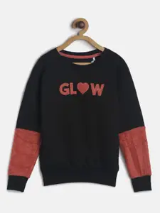 TALES & STORIES Girls Black Printed Sweatshirt