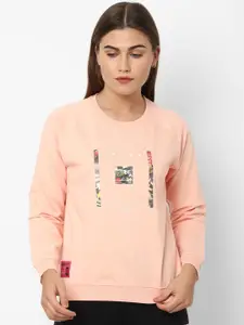 Allen Solly Woman Women Peach-Coloured Printed Sweatshirt