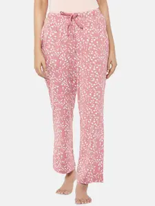 Dreamz by Pantaloons Women Pink & White Floral Printed Lounge Pants