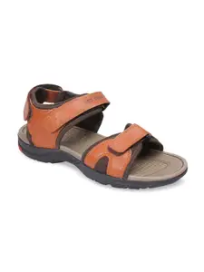 Red Chief Men Tan Brown  Leather Comfort Sandals