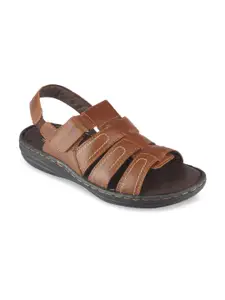 Red Chief Men Brown Leather Fisherman Sandals