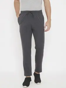 NEVA Men Charcoal Grey Solid Straight-Fit Track Pants
