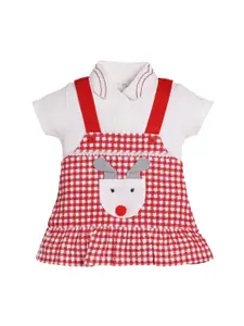 BABY GO Girls Multicoloured Checked Pinafore Dress