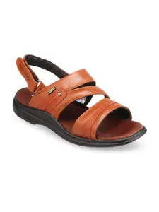 Red Chief Men Brown Leather Comfort Sandals