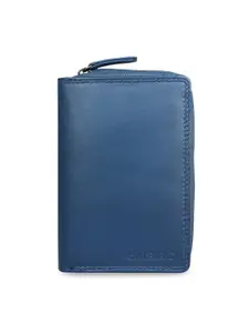 CALFNERO Women Blue Solid Two Fold Wallet