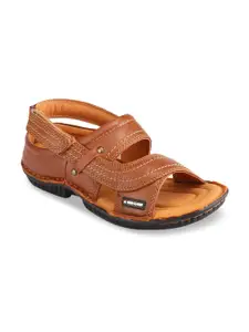 Red Chief Men Tan Brown Leather Comfort Sandals