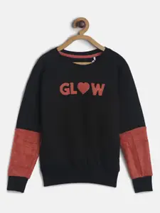 TALES & STORIES Girls Black Printed Sweatshirt