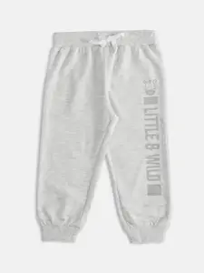 Pantaloons Baby Infant Boys Grey Melange Solid Slim-Fit Joggers