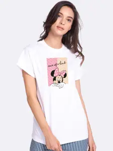 Bewakoof Official Disney One Of A Kind Minnie Mouse Printed Round Neck T-shirt