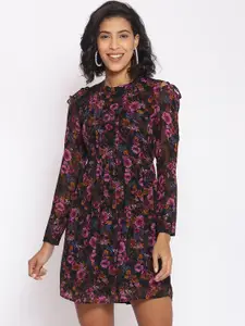 Cottinfab Women Multicoloured Printed Fit and Flare Dress