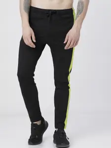 HIGHLANDER Men Black & Green Solid Slim-Fit Track Pants