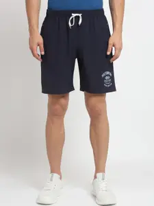 PERFKT-U Men Navy Blue Printed Regular Fit Sports Shorts