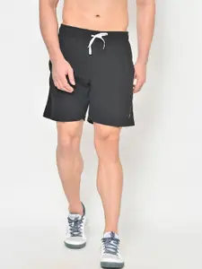PERFKT-U Men Black Solid Regular Fit Sports Shorts