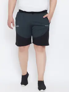 bigbanana Men Teal Solid Regular Fit Sports Shorts