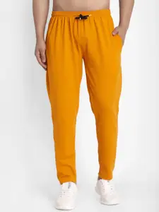 JAINISH Men Mustard Yellow Solid Slim-Fit Track Pants