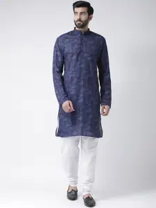 Hangup Men Blue Printed Kurta