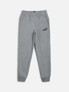 Puma Boys Grey Solid ESS Logo Pants TR cl B Slim-Fit Sustainable Joggers