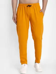 JAINISH Men Mustard Yellow Solid Slim Fit Track Pants