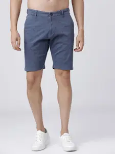 HIGHLANDER Men Blue Printed Slim Fit Chino Shorts