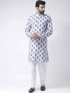 Hangup Men White Ethnic Motifs Printed Kurta