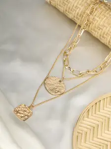 Priyaasi Gold-Toned Gold-Plated Layered Necklace