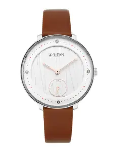 Titan Women White & Brown Analogue Watch 2651SL01