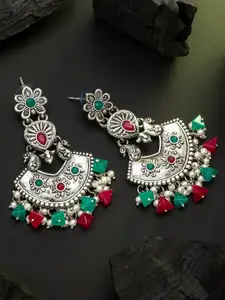 aadita Silver-Toned Contemporary Drop Earrings