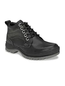 Provogue Men Black Leather Trekking Shoes