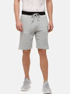 MADSTO Men Grey Melange Solid Regular Fit Shorts