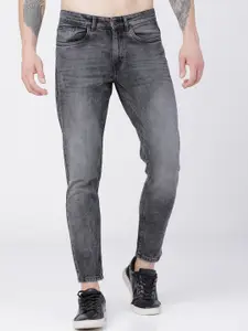 HIGHLANDER Men Grey Tapered Fit Mid-Rise Clean Look Stretchable Jeans