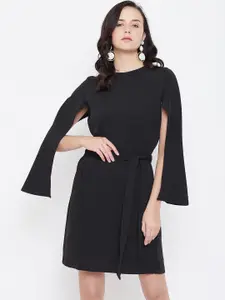 Zastraa Women Black Solid Fit and Flare Dress