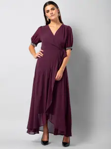 FabAlley Women Purple Solid Maxi Dress