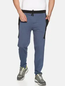 Dollar Men Blue Solid Straight-Fit Track Pants