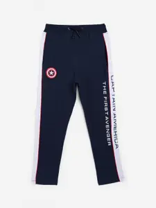 Octave Boys Navy Blue Solid Track Pants