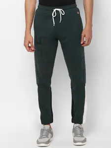 Allen Solly Tribe Allen Solly Tribe Men Green & Black Solid Straight-Fit Joggers