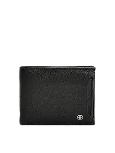 Eske Men Black Solid Leather Wallet