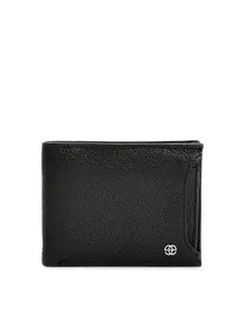 Eske Men Black Solid Leather Wallet