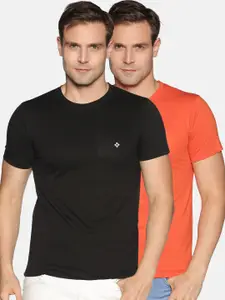 Dollar Men Pack of 2 Solid Round Neck T-shirt