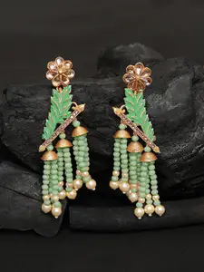 Yellow Chimes Woman Contemporary Meenakari Drop Earrings