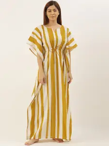 Bannos Swagger Mustard & White Striped Nightdress