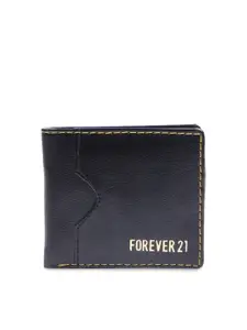 FOREVER 21 Men Black Solid Two Fold Wallet