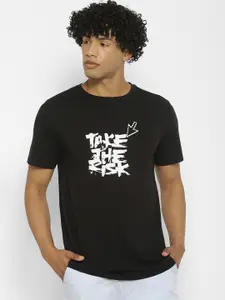 FOREVER 21 Men Black Printed Round Neck T-shirt