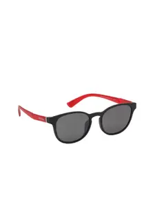 DIESEL Men Grey Lens & Black Oval Sunglasses with UV Protected Lens DL0328 51 05D