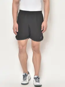 CHKOKKO Men Black Solid Regular Fit Sports Shorts