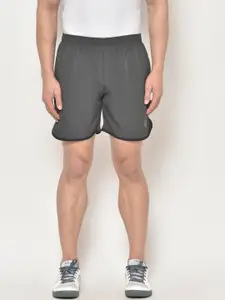 CHKOKKO Men Grey Solid Regular Fit Sports Shorts