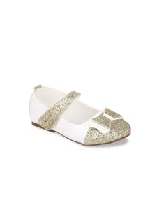 In Fashion By Solly Dolly Girls Gold-Toned Printed Ballerinas