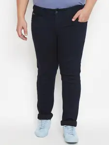 Instafab Plus Men Black Regular Fit Mid-Rise Plus Size Clean Look Jeans