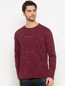 Status Quo Men Purple Printed Sweatshirt